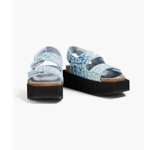 Palm Angels Blue‎ Platform Birkenstock Slingback Sandals Size 8 Retails $715